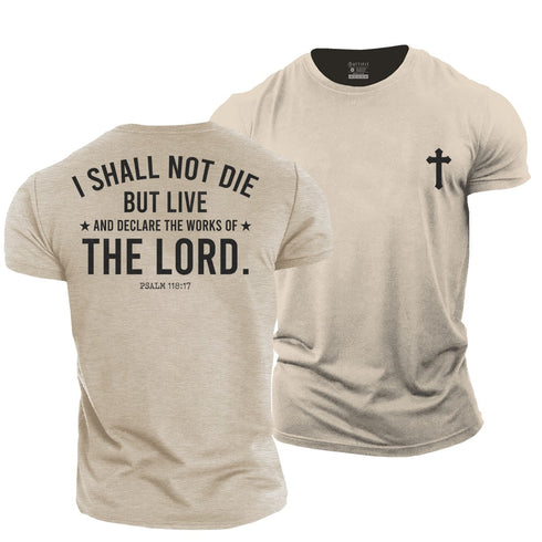 Men's I Shall Not Die, but Live Cotton T-Shirt